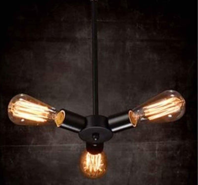 Chandelier - Metal & Glass - Black- 25x 18cm
