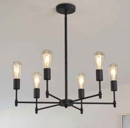 Chandelier - Metal & Glass - Black- 45x 60cm