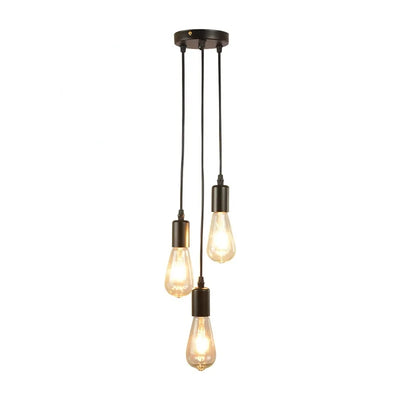 Chandelier - Metal & Glass - Black- 60 x 20cm
