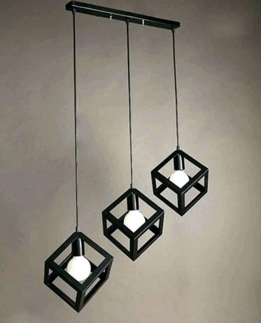 نجفة - معدن وزجاج - اسود - 70* 70 سم