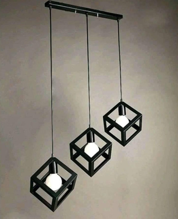 نجفة - معدن وزجاج - اسود - 70* 70 سم
