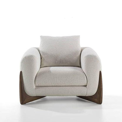 Armchair - Oak Wood - Linen- Off White - 100x85x70 cm - Cataloug