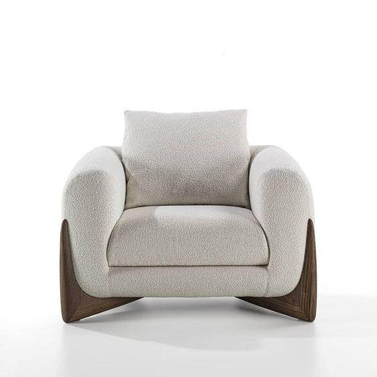 Armchair - Oak Wood - Linen- Off White - 100x85x70 cm - Cataloug