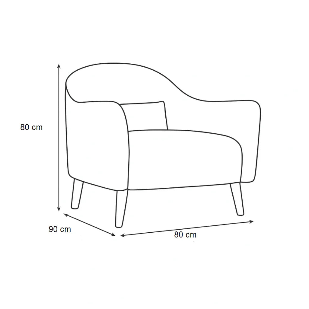 Arm Chair - Beech Wood - Linen Fabric - Green - 80x80x90 cm - Cataloug