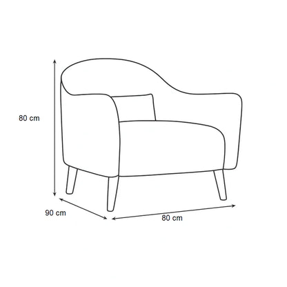 Arm Chair - Beech Wood - Linen - Green - 80??80??90 cm - Cataloug