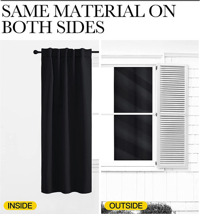 Curtains Blackout - Black- Multi Size