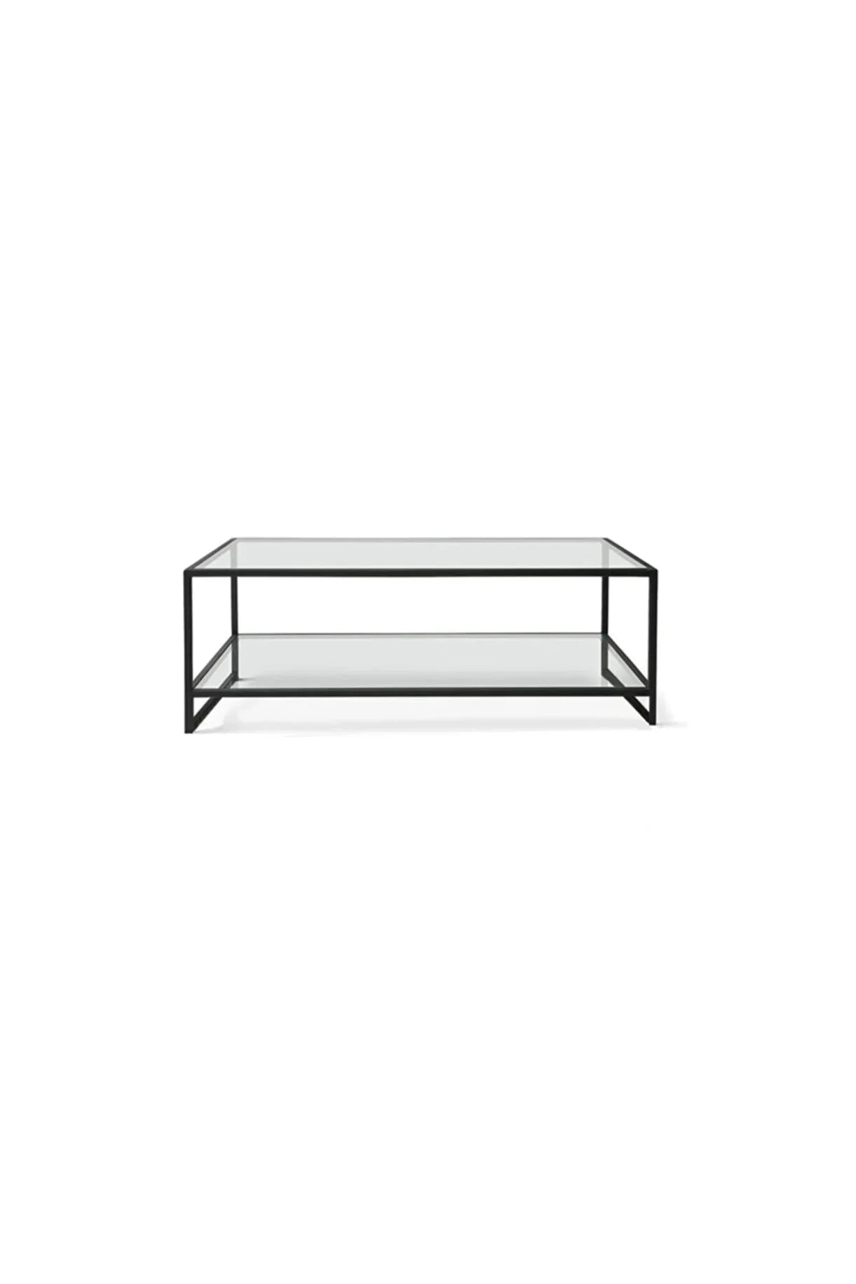 Coffee Table - Steel - Glass - Black - 90x40x50 cm - Cataloug