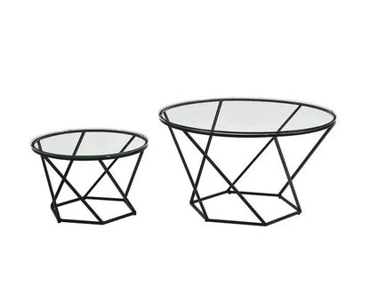 Coffee Table - Steel - Glass - Black - 80x50x50 cm - Cataloug