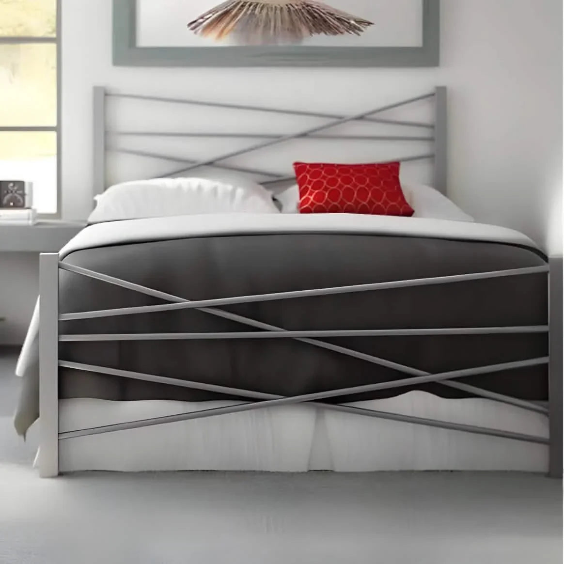 Bed - Steel - Grey - 120x200x125 cm - Cataloug