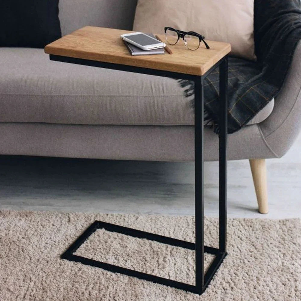 Side Table - Steel - MDF - Black - 30x20x60 cm - Cataloug