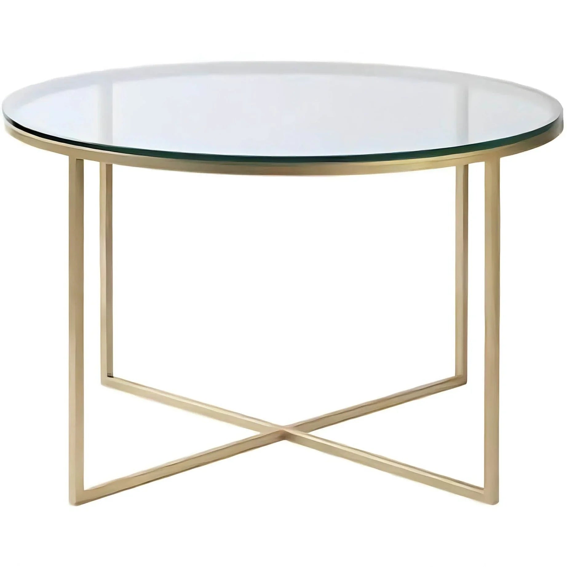 Coffee Table - Steel - Glass - Gold - 75x75x50 cm - Cataloug