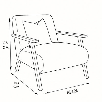 Chair - Oak Wood - Linen- Multi color - 85x85x90 cm - Cataloug