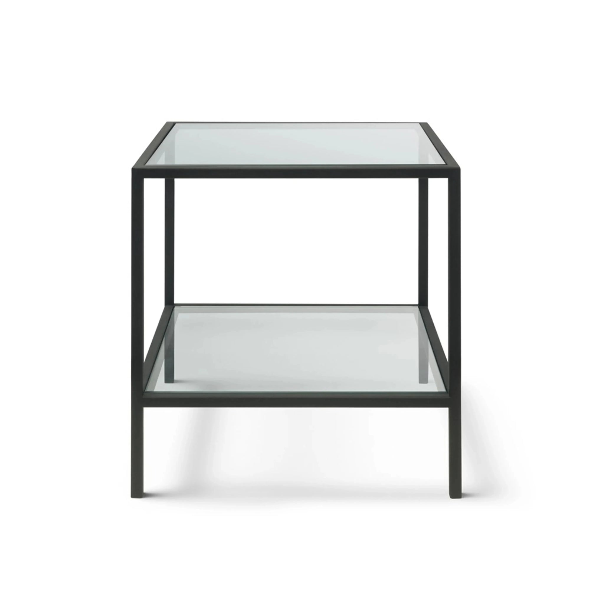 Side Table - Steel - Glass - Black - 50x50x60 cm - Cataloug