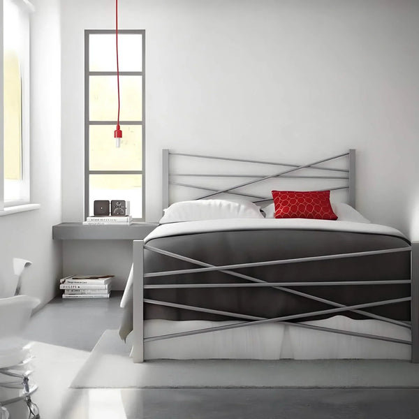 Bed - Steel - Grey - 120x200x125 cm - Cataloug