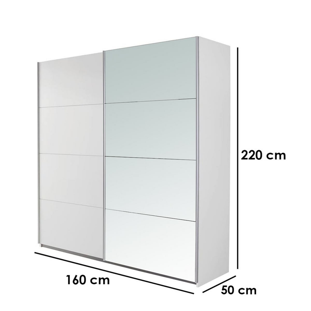 دولاب - أم دي أف - أبيض - 220x160 سم