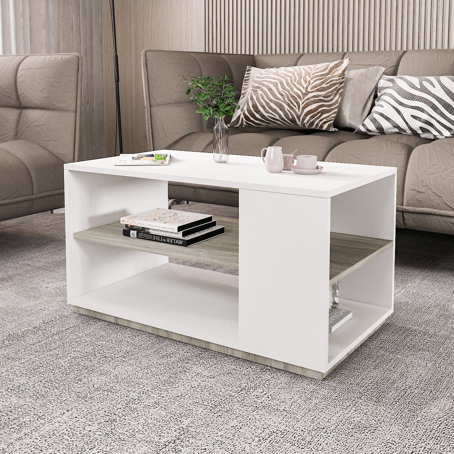 Coffee Table - MDF - Multi Color - 90x50x48 cm