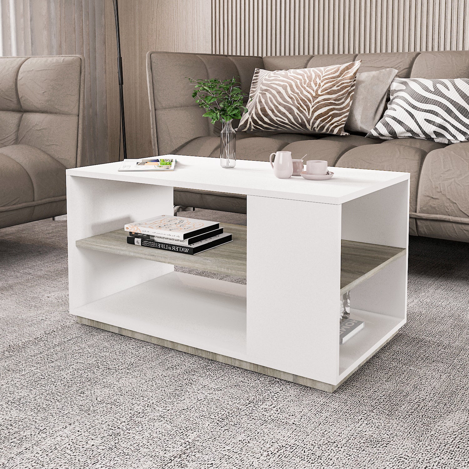 Coffee Table - MDF - Multi Color - 90x50x48 cm