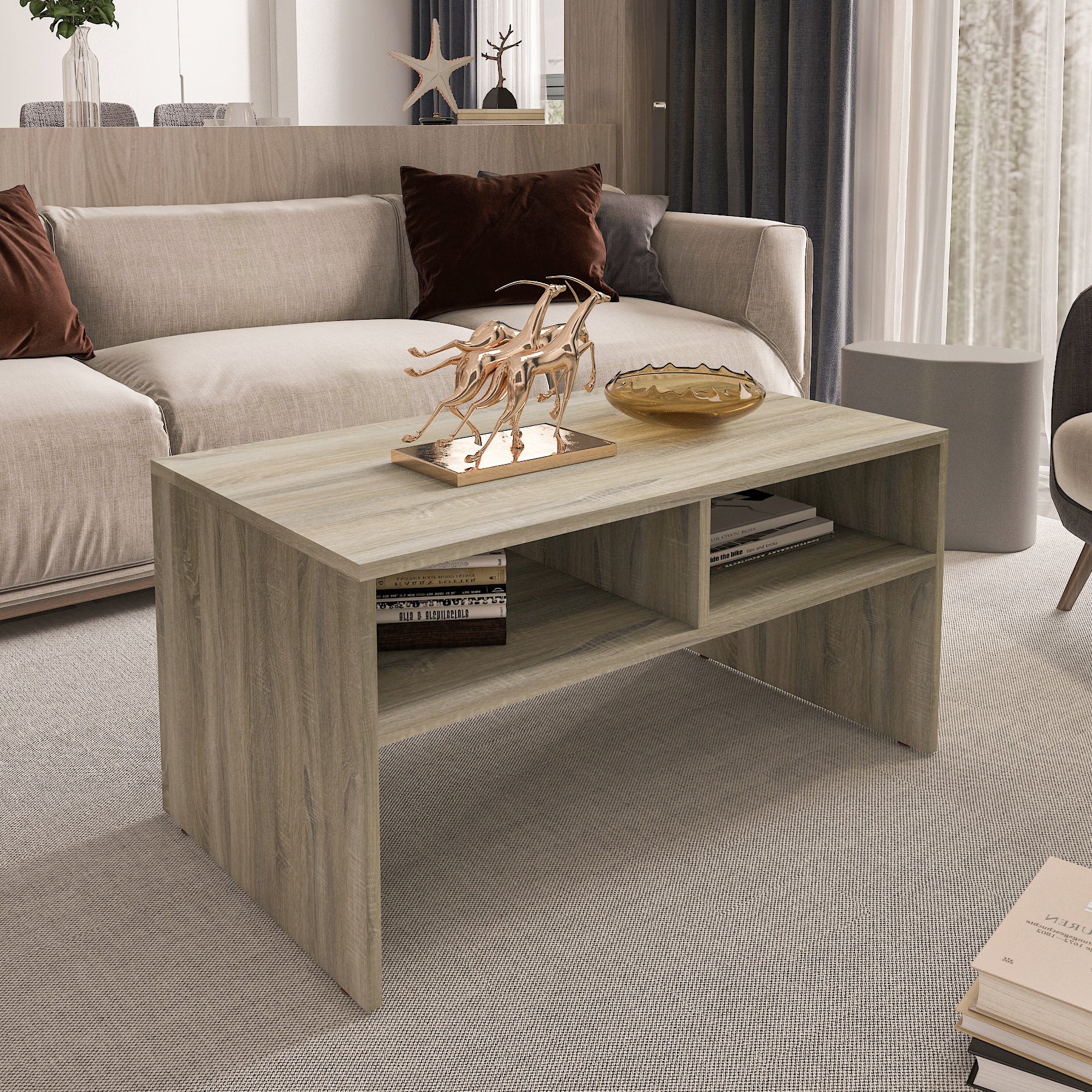 Coffee Table - Multi Color - MDF - 90x50x45 cm