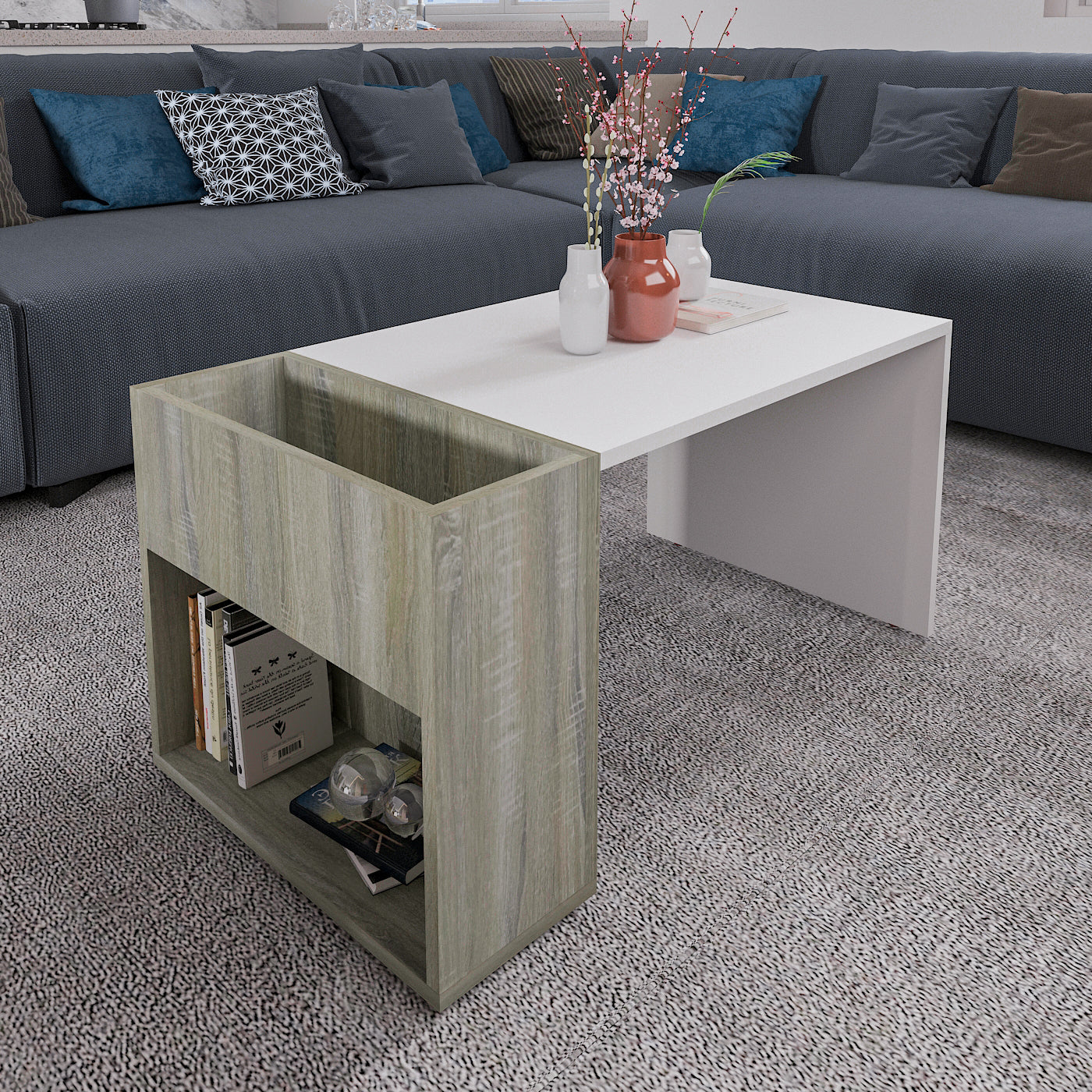 Coffee Table - MDF - Multi Color -90x50x44.70 cm