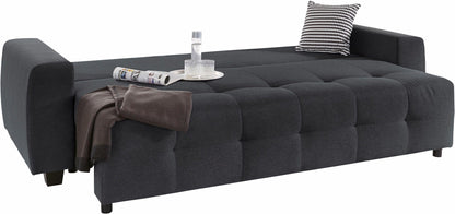 Sofa Beech Wood Linen Dark Grey 230×90