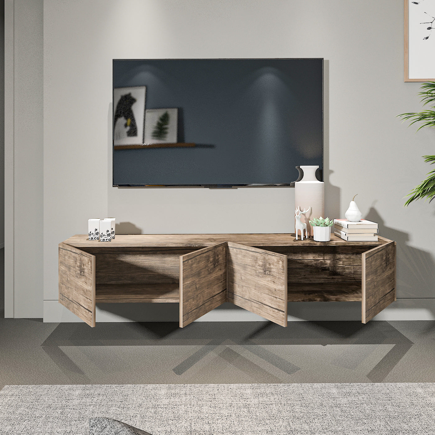 TV Unit - Multi Color - MDF - 180x35x32 cm