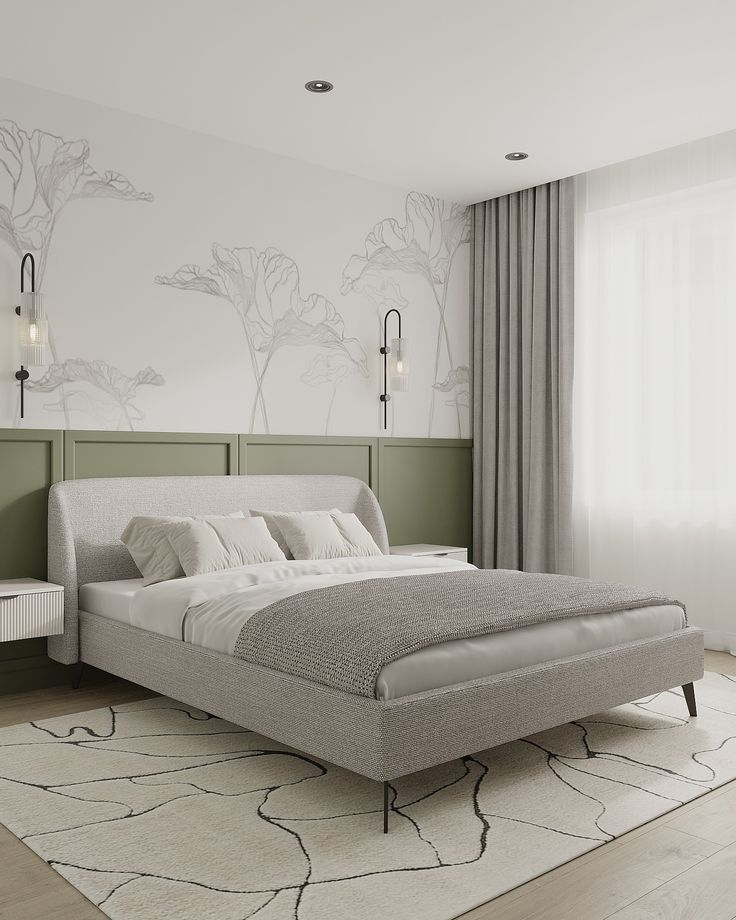 سرير - خشب ام دي اف- رمادي - متعدد المقاسات