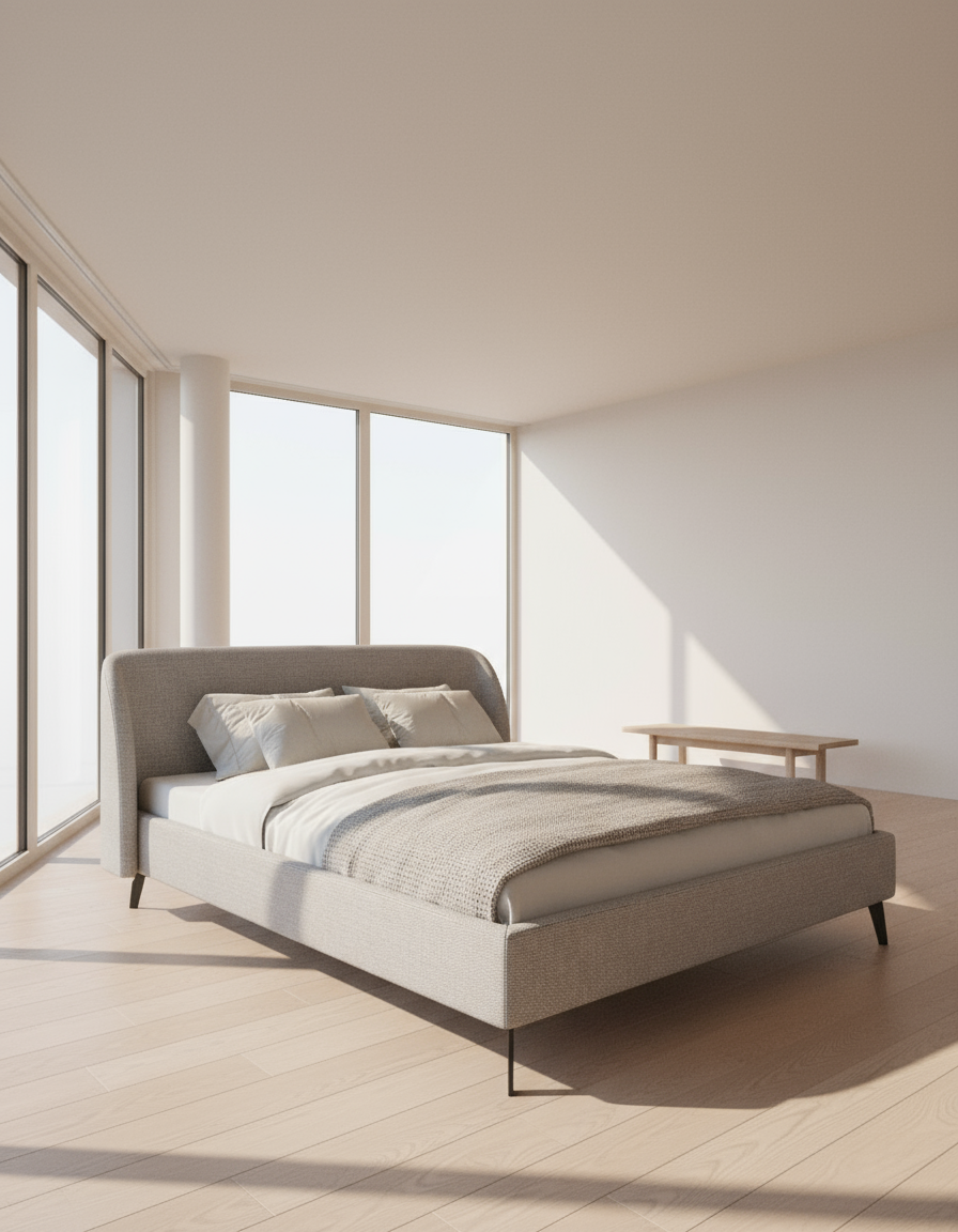 سرير - خشب ام دي اف- رمادي - متعدد المقاسات