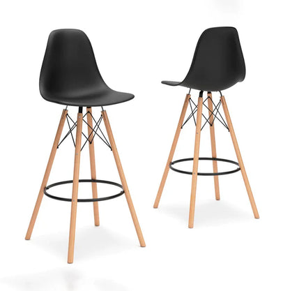Bar Chair - Natural Wood & Acrylic - Black - 108 x 57 x 57 cm