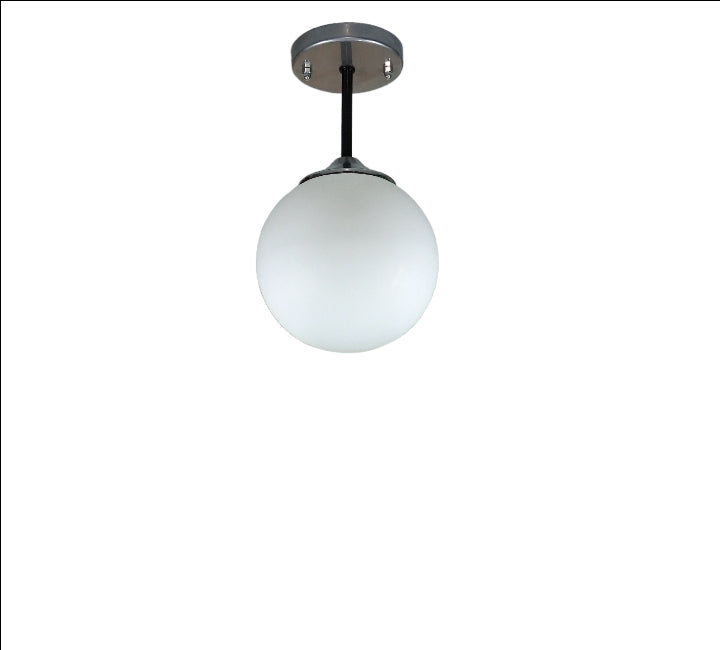 Chandelier - Metal & Glass - Silver & Black - 15 x 25 cm