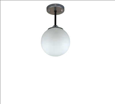 Chandelier - Metal & Glass - Silver & Black - 15 x 25 cm