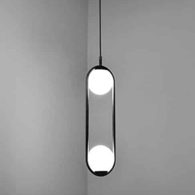 Chandelier - Metal & Glass - Black  -20 x 100 cm