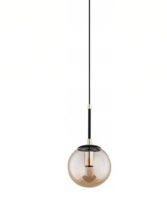 Chandelier - Metal & Glass - Black & Gold - 15 x 100 cm