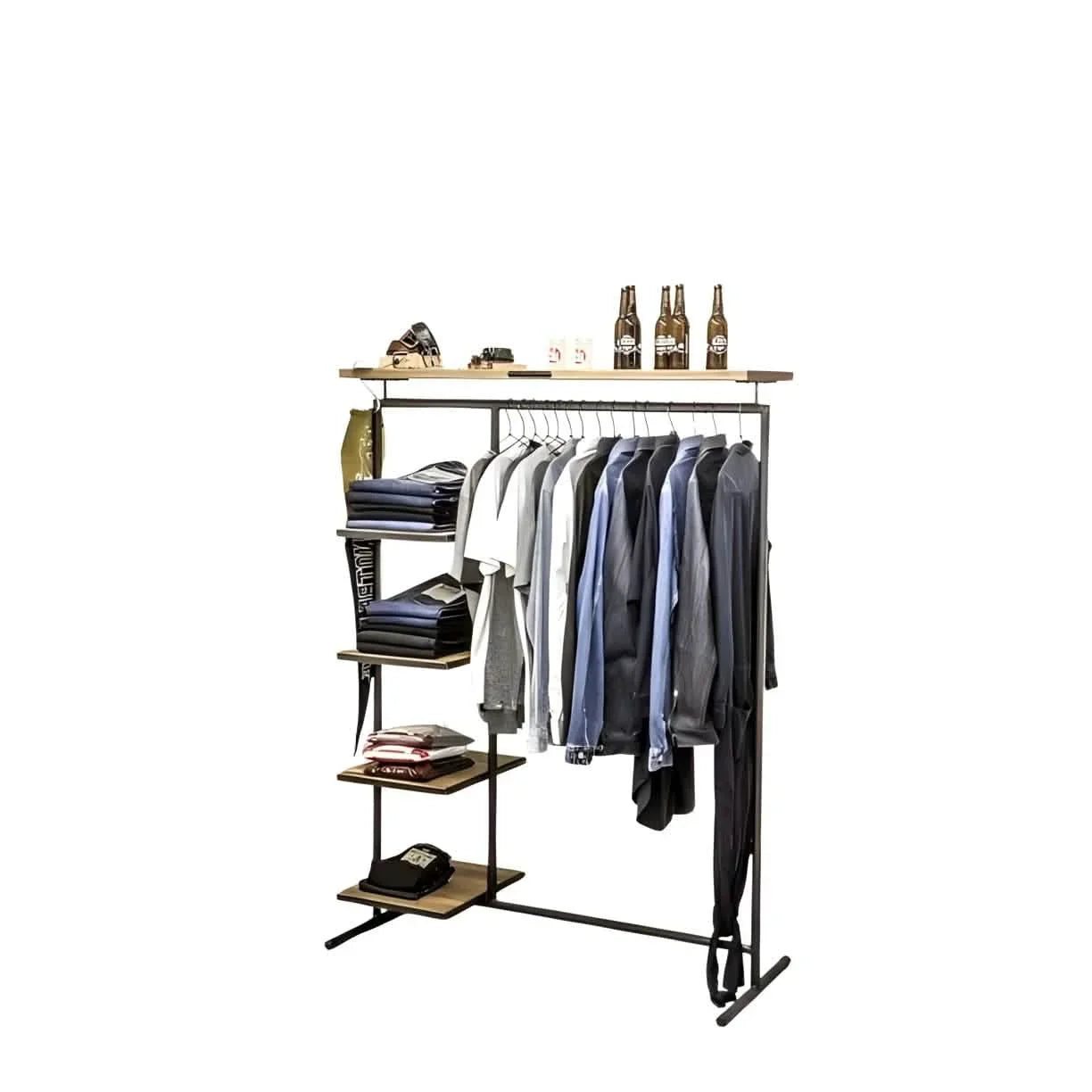 شماعة ملابس - ستيل - خشب إم دي إف - أسود - 120x40x150 سم