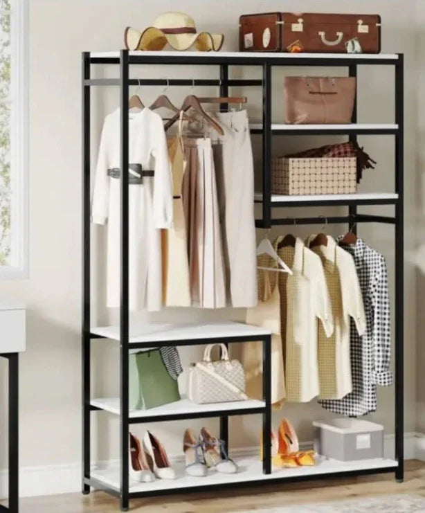 شماعة ملابس - ستيل - خشب إم دي إف - أسود - 120x40x180 سم