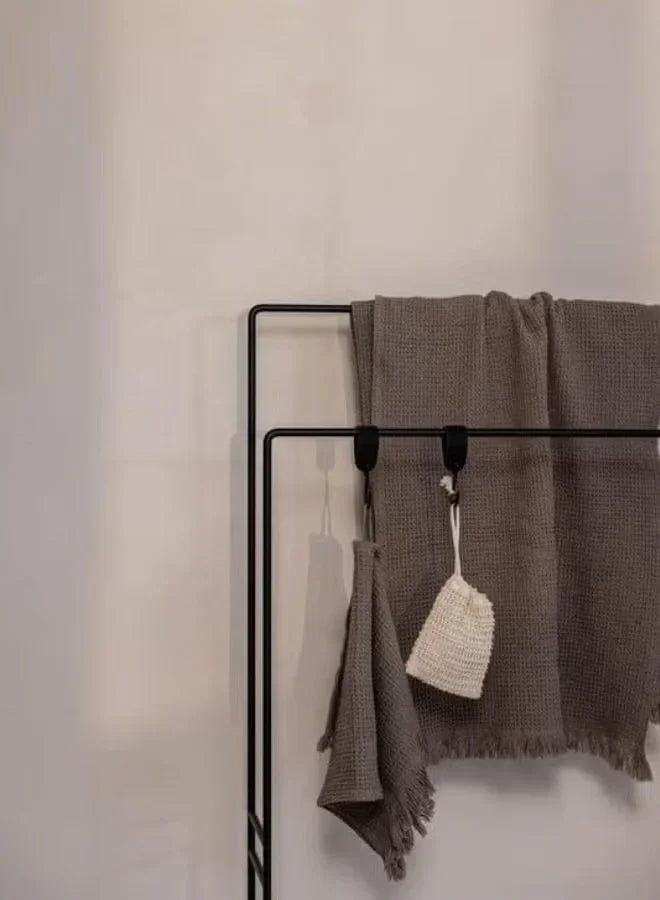Towel Holder - Steel - Black - 60x20x80 cm