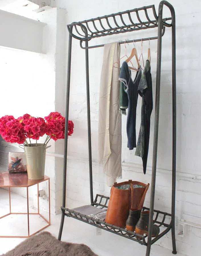 شماعة ملابس - ستيل - أسود - 80x50x180 سم