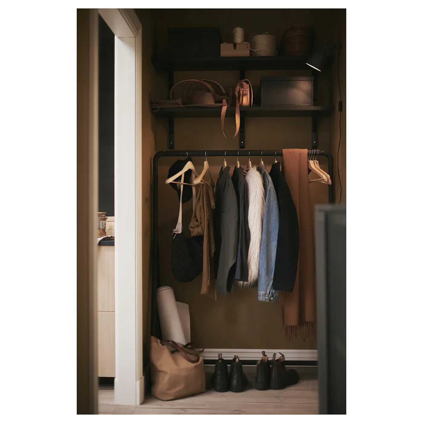 شماعة ملابس - ستيل - أسود - 120×50×150 سم