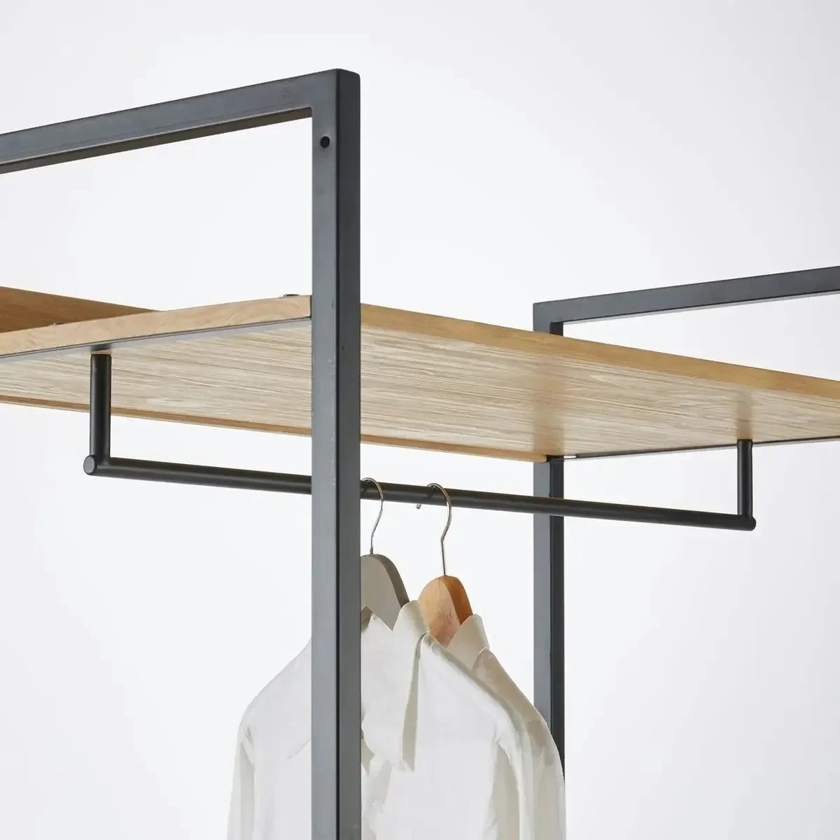 وحدة تخزين ملابس - ستيل - خشب إم دي إف - أسود - 120x50x200 سم