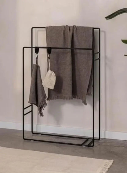 Towel Holder - Steel - Black - 60x20x80 cm