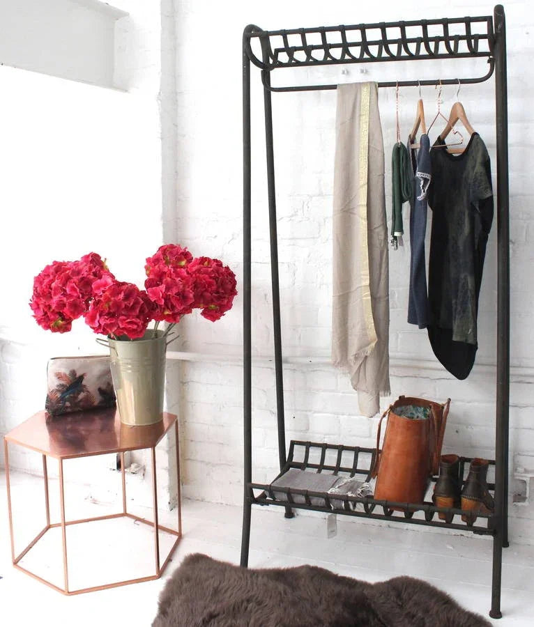 شماعة ملابس - ستيل - أسود - 80x50x180 سم