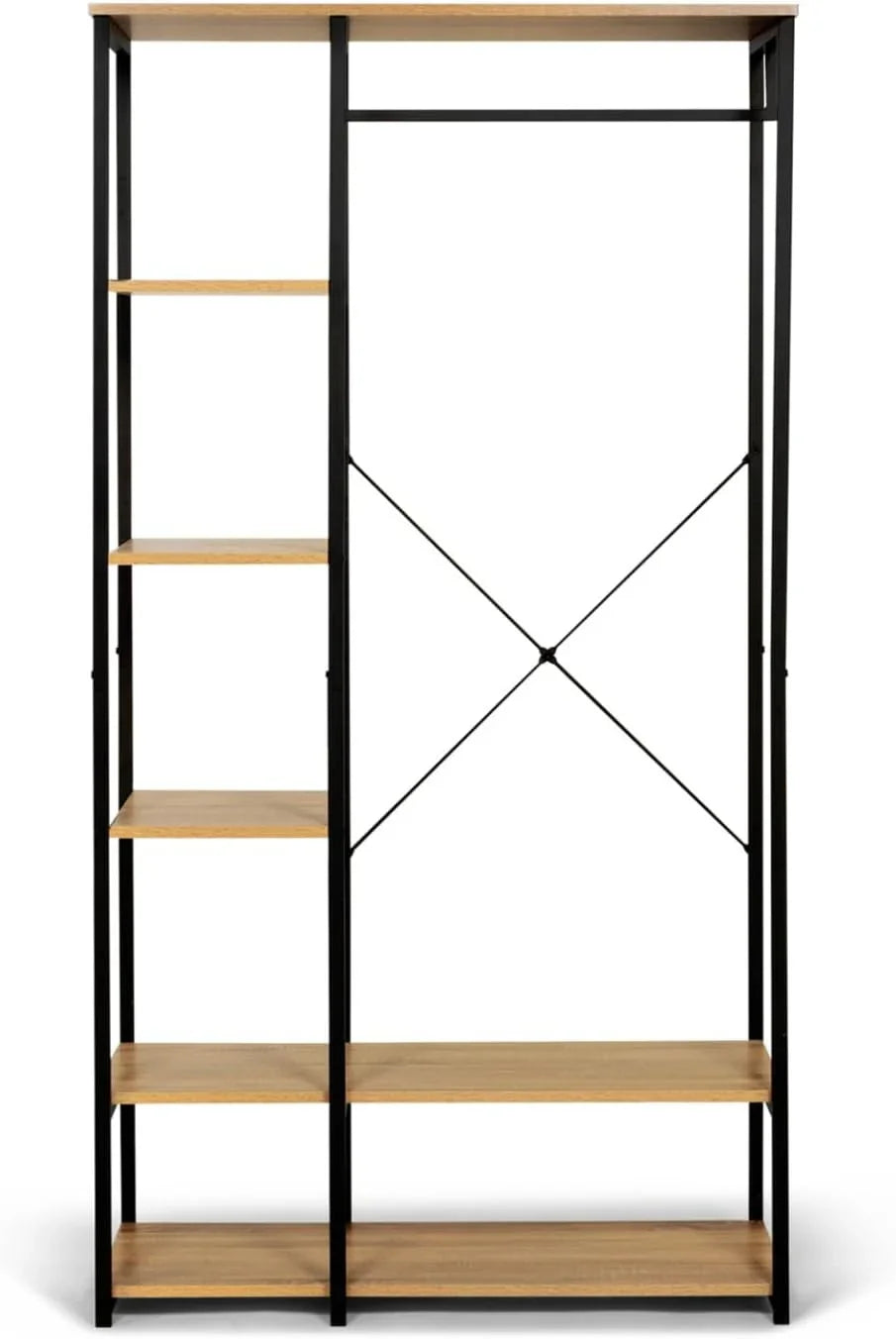 وحدة تخزين ملابس - ستيل - خشب إم دي إف - أسود - 120x40x200 سم