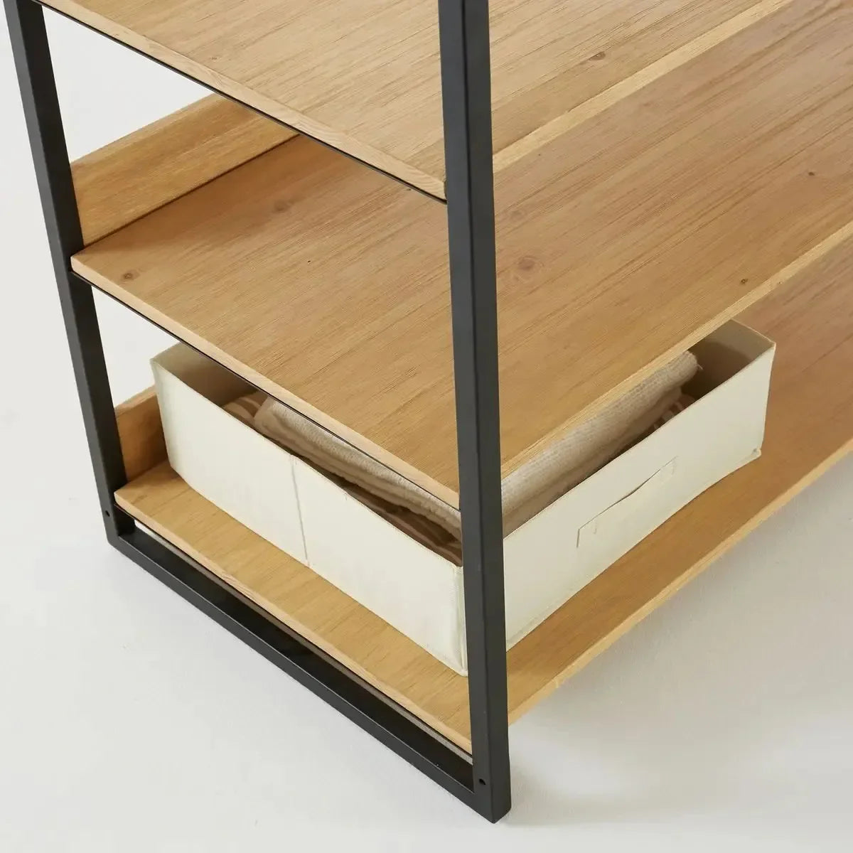 وحدة تخزين ملابس - ستيل - خشب إم دي إف - أسود - 120x50x200 سم