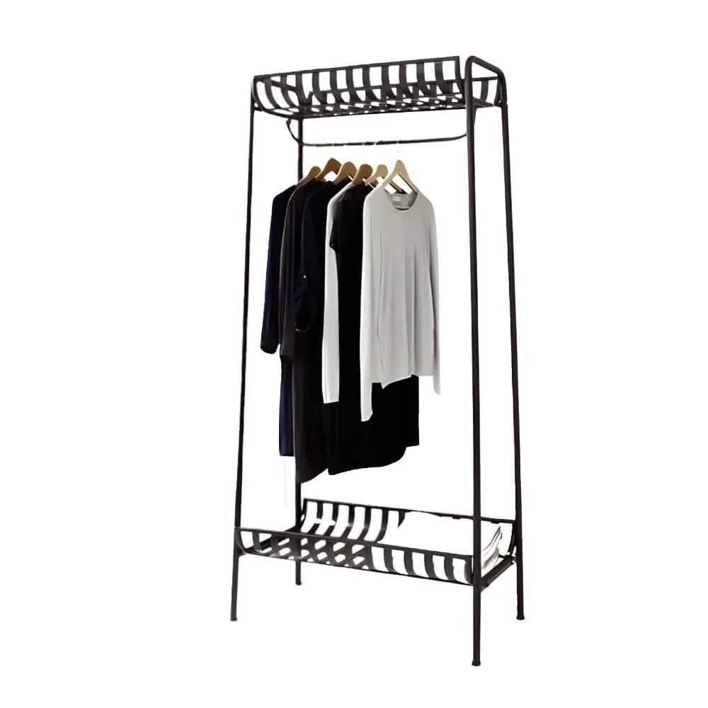 شماعة ملابس - ستيل - أسود - 80x50x180 سم