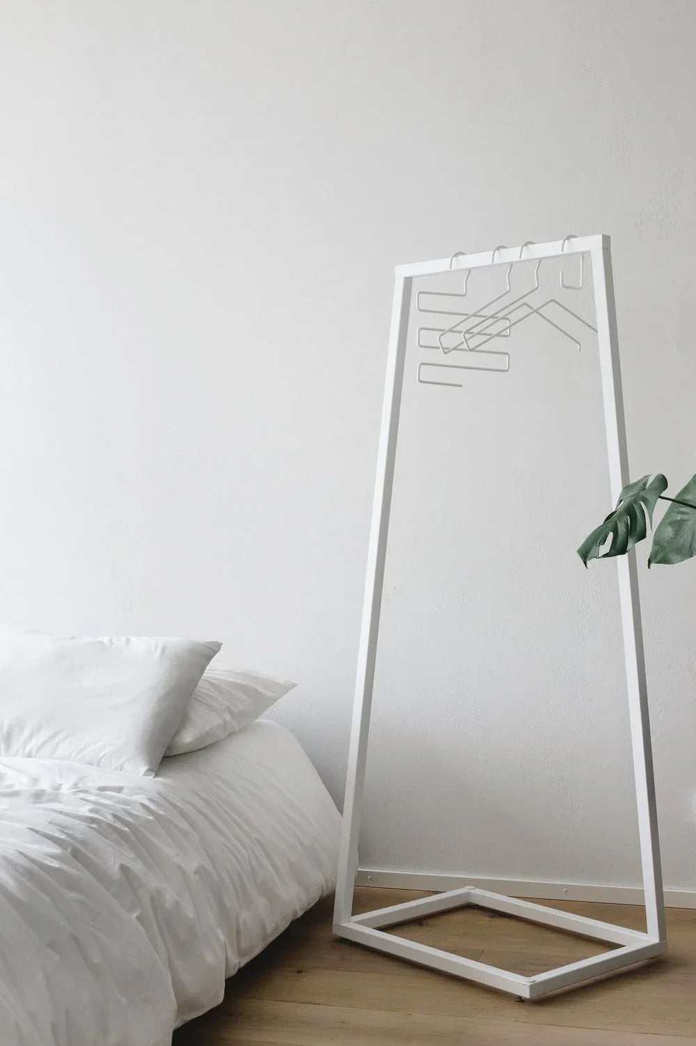 شماعة ملابس - ستيل - أبيض - 50x50x150 سم