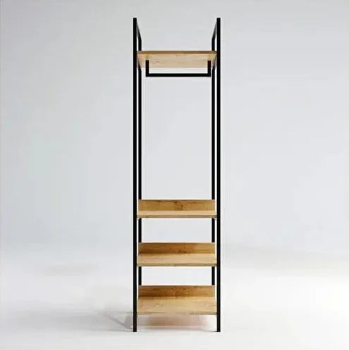 وحدة تخزين ملابس - ستيل - خشب إم دي إف - أسود - 60x60x200 سم