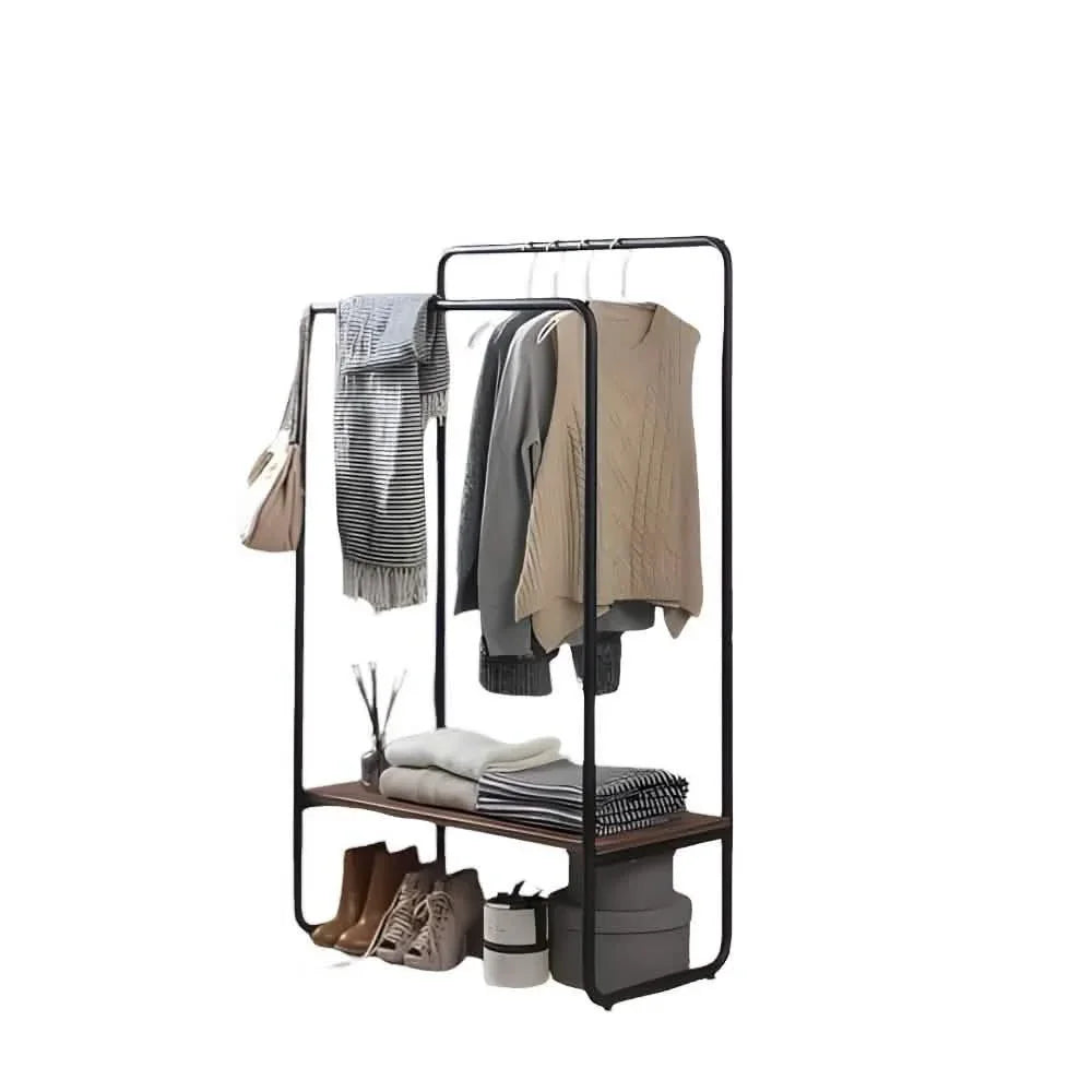 شماعة ملابس - ستيل - خشب إم دي إف - أسود - 120x50x150 سم