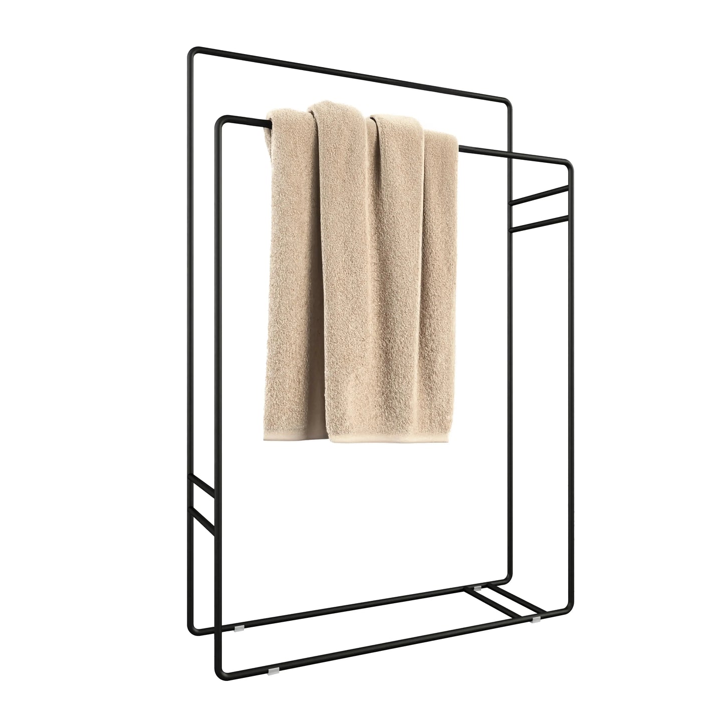 Towel Holder - Steel - Black - 60x20x80 cm