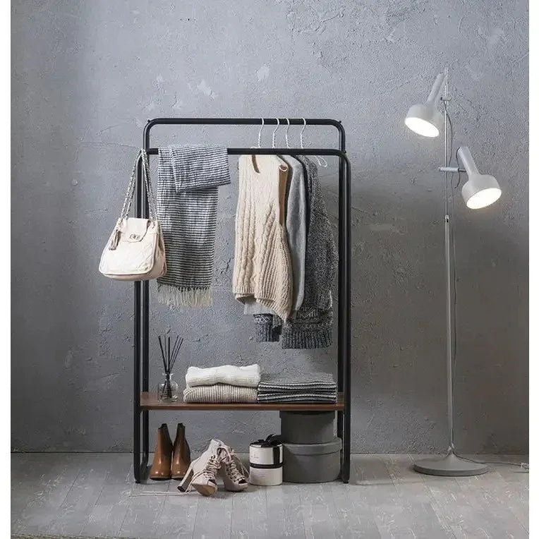 شماعة ملابس - ستيل - خشب إم دي إف - أسود - 120x50x150 سم