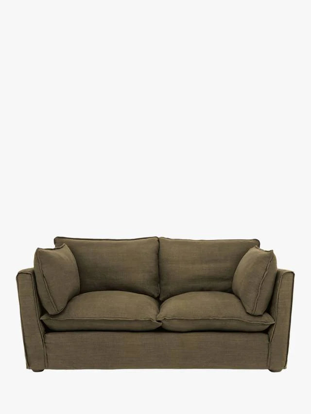 Sofa - Natural Wood - Linen - Multi Color - 166 x 97 x 90 cm
