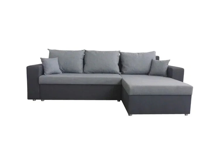 Sofa Bed - Beech Wood - Linen Fabric - Grey - 280x160x85 cm - Cataloug